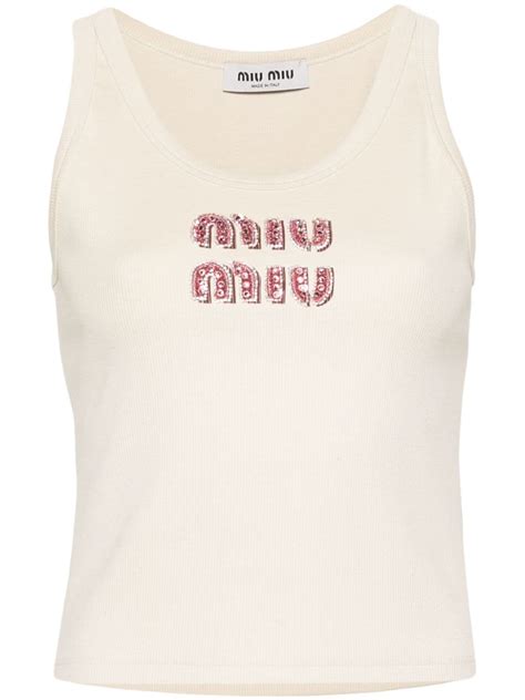 farfetch miumiu tank tops.